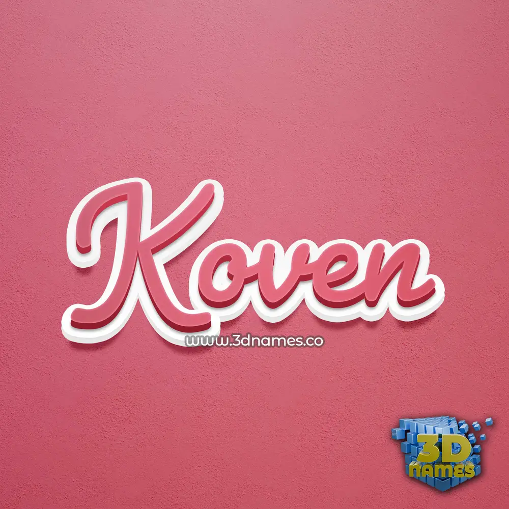 koven in Red Scribble style - 3D name wallpaper