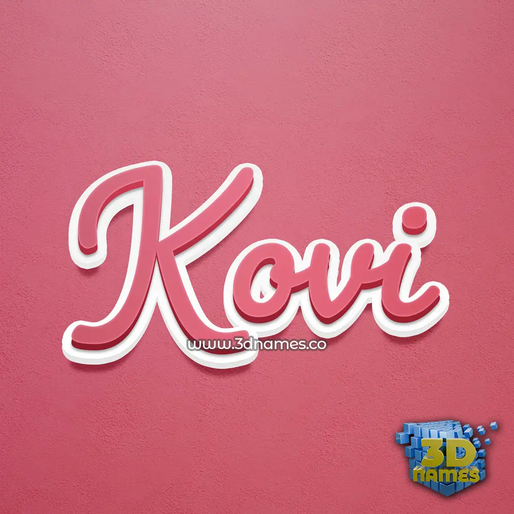 kovi in Red Scribble style - 3D name wallpaper