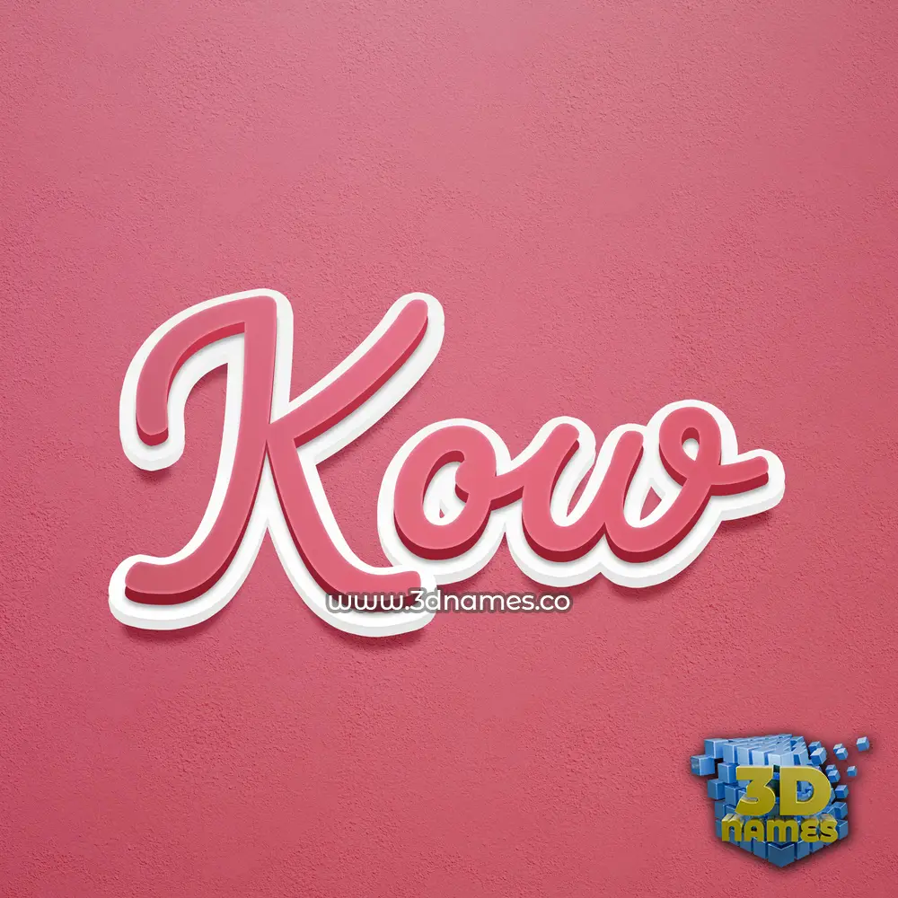 kow in Red Scribble style - 3D name wallpaper