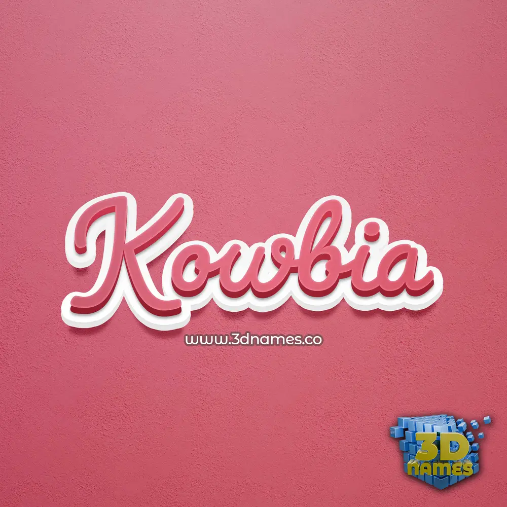 kowbia in Red Scribble style - 3D name wallpaper