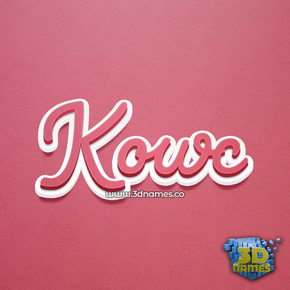kowc in Red Scribble style - 3D name wallpaper