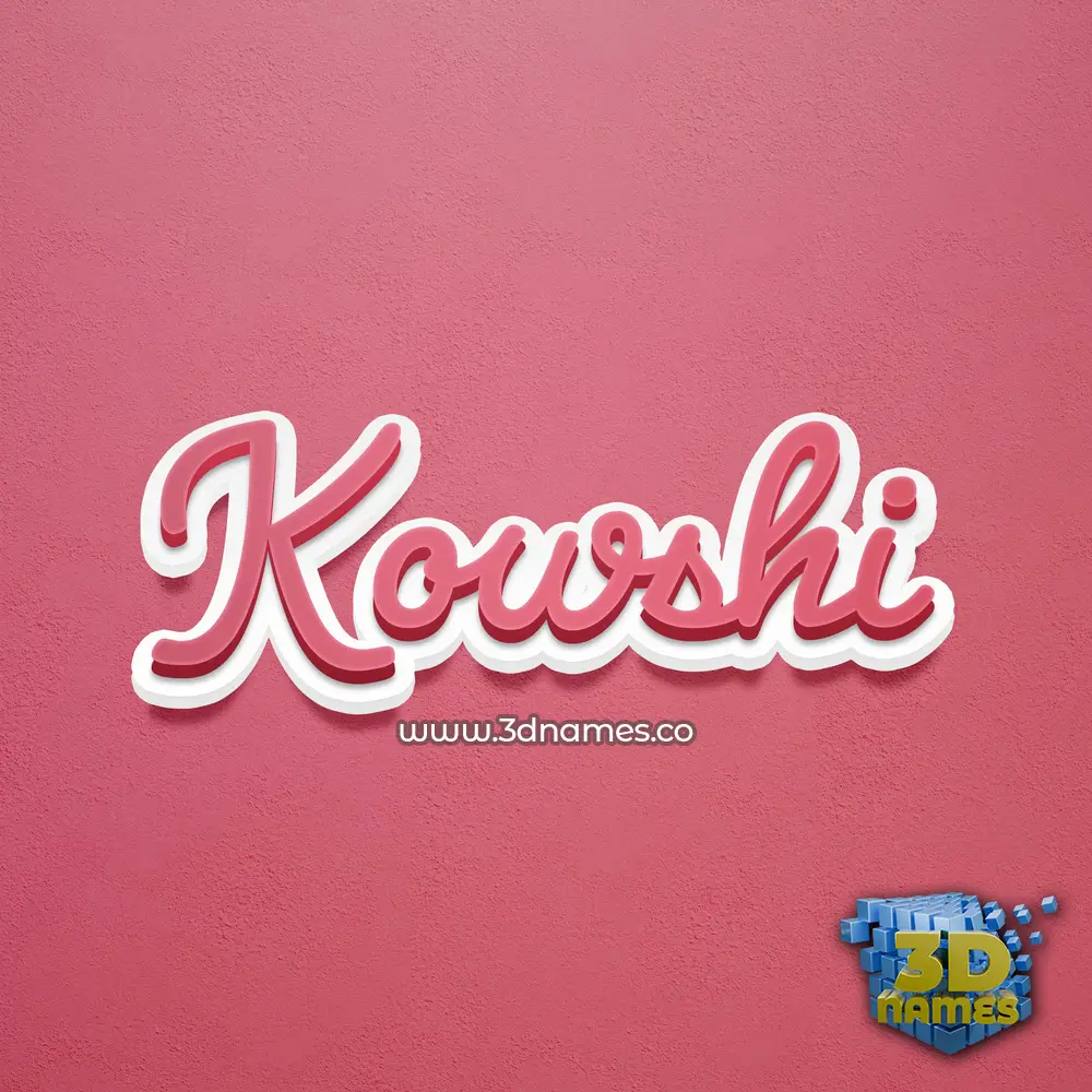 kowshi in Red Scribble style - 3D name wallpaper