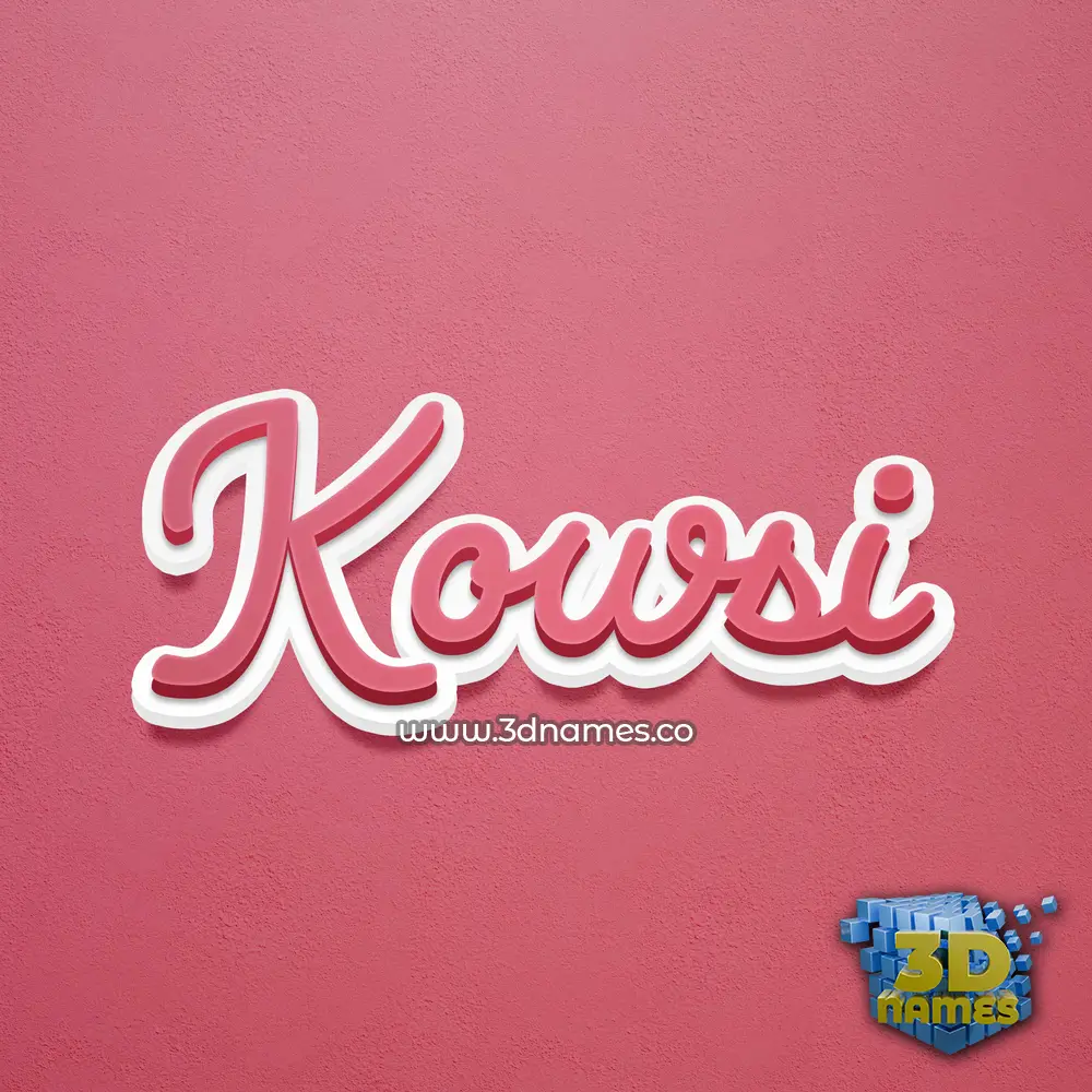 kowsi in Red Scribble style - 3D name wallpaper