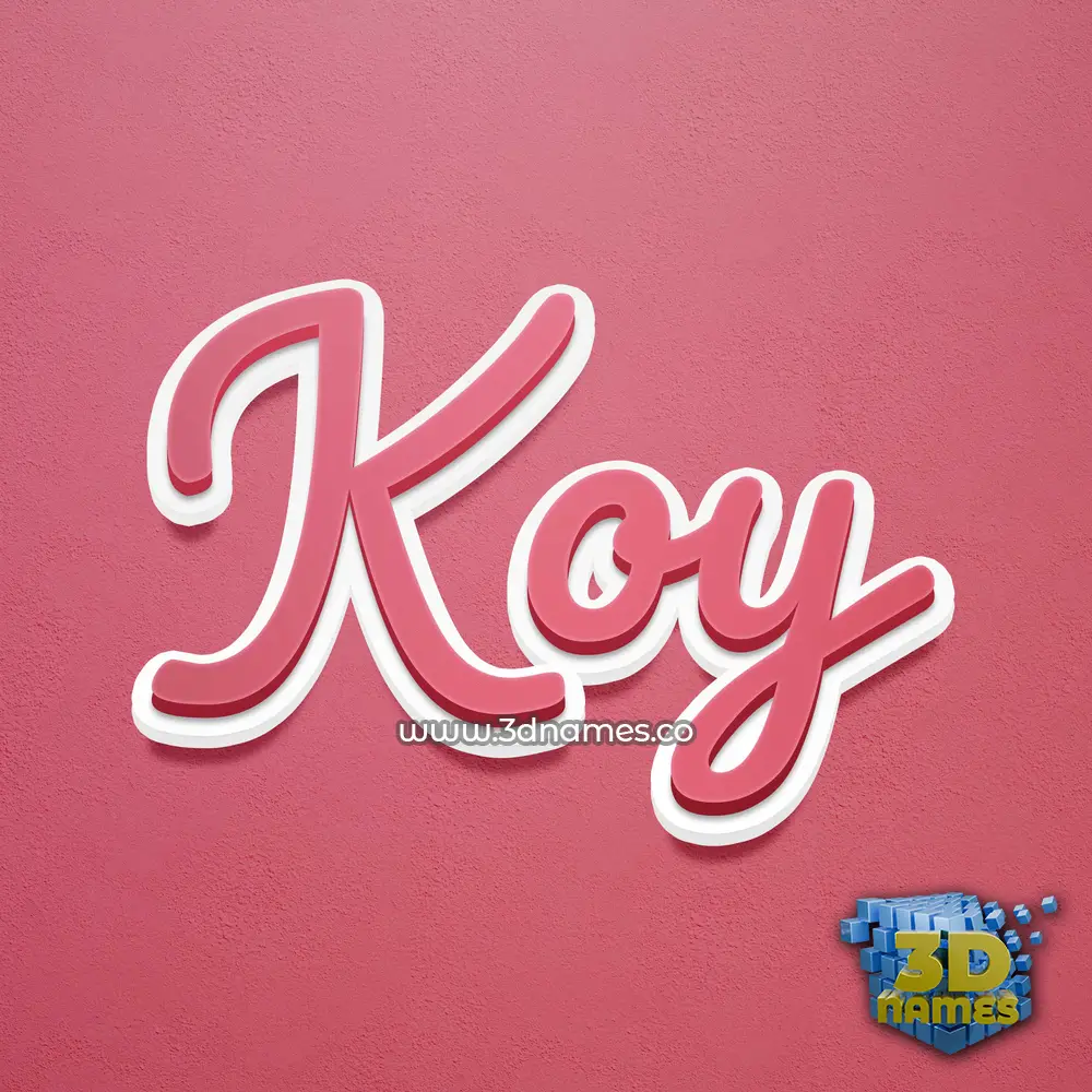 koy in Red Scribble style - 3D name wallpaper