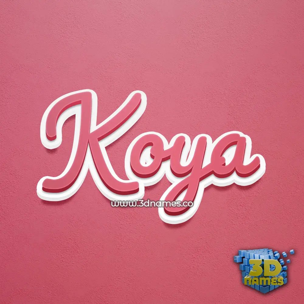 koya in Red Scribble style - 3D name wallpaper