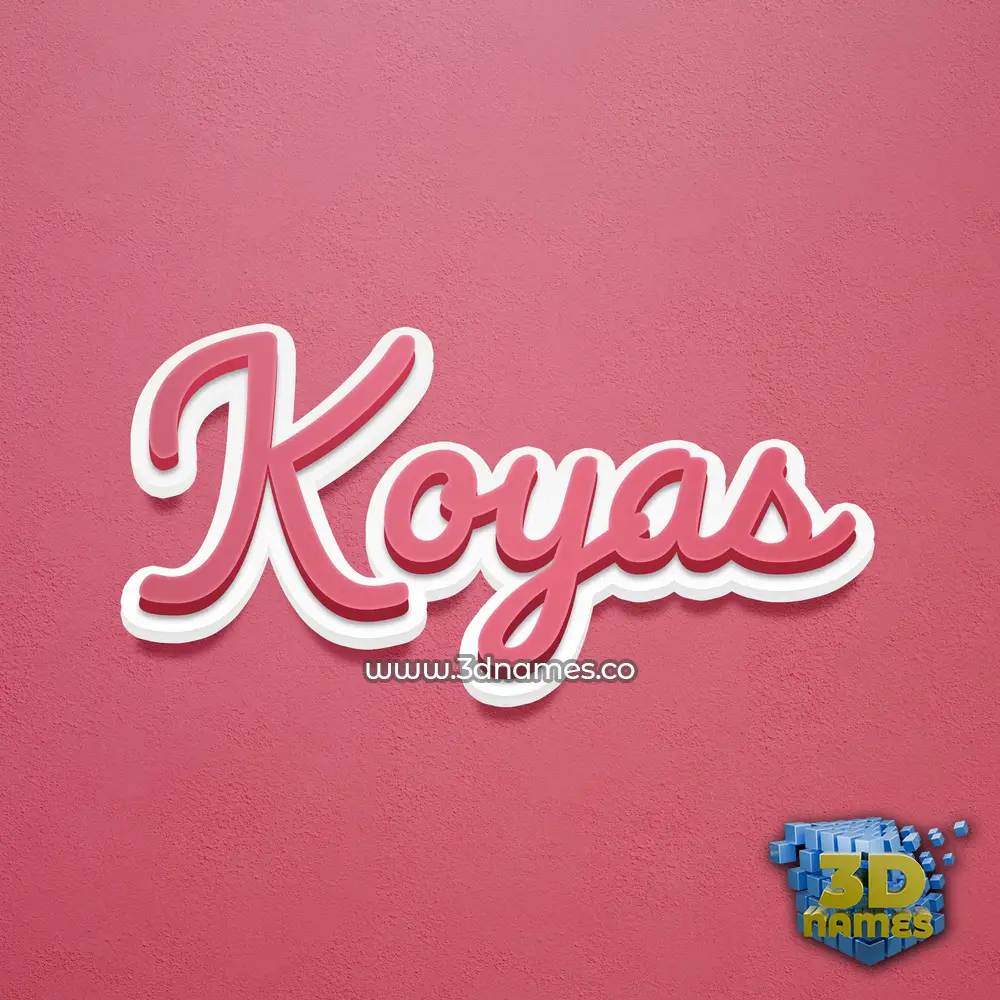 koyas in Red Scribble style - 3D name wallpaper