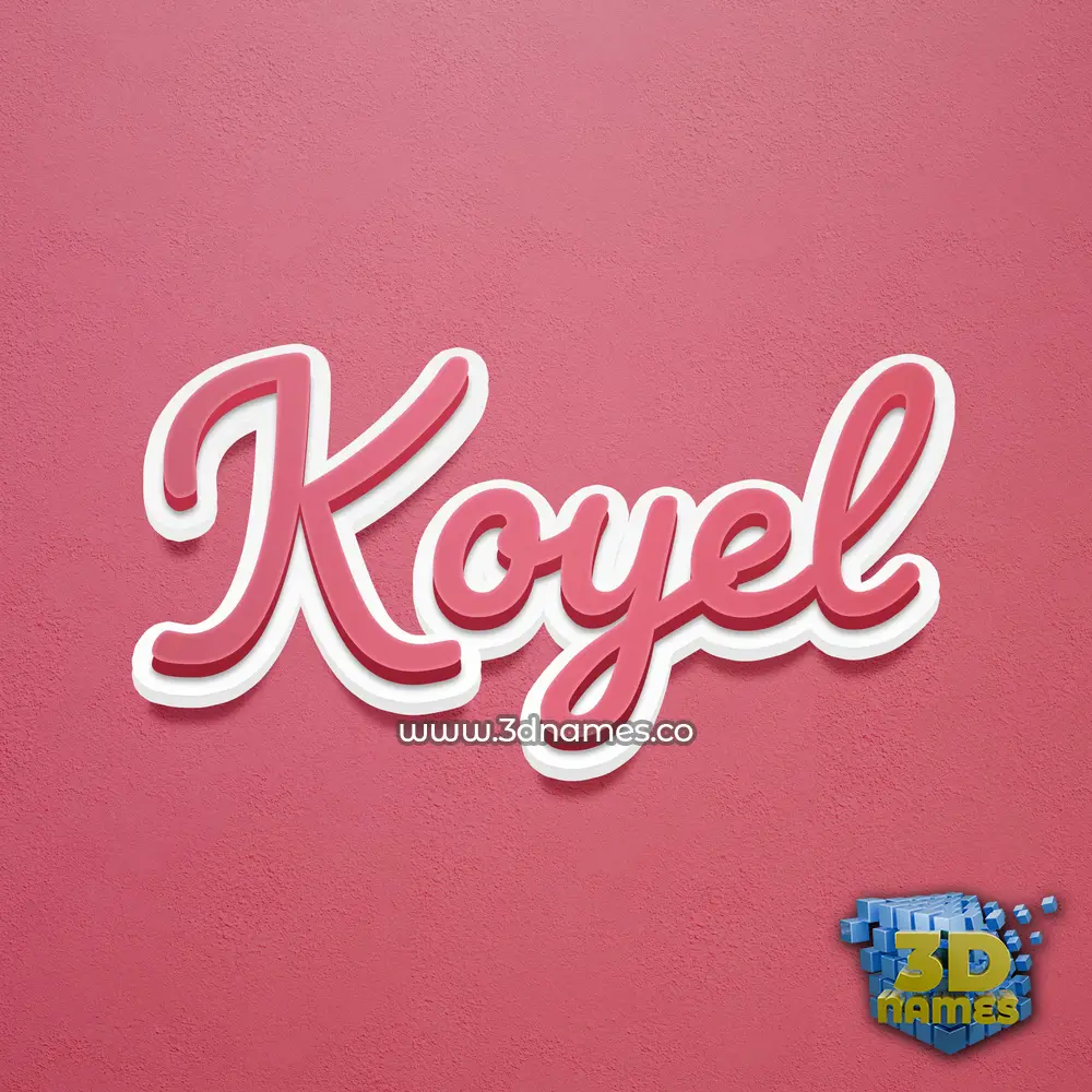 koyel in Red Scribble style - 3D name wallpaper