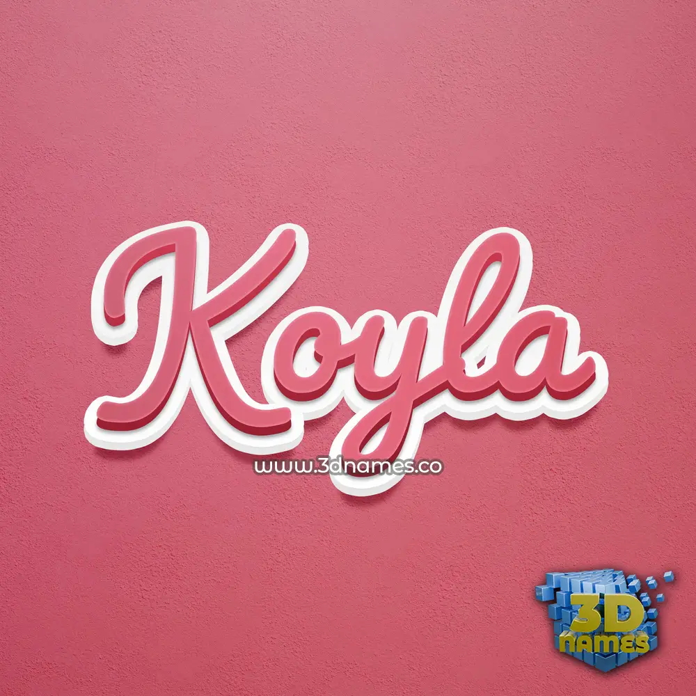 koyla in Red Scribble style - 3D name wallpaper