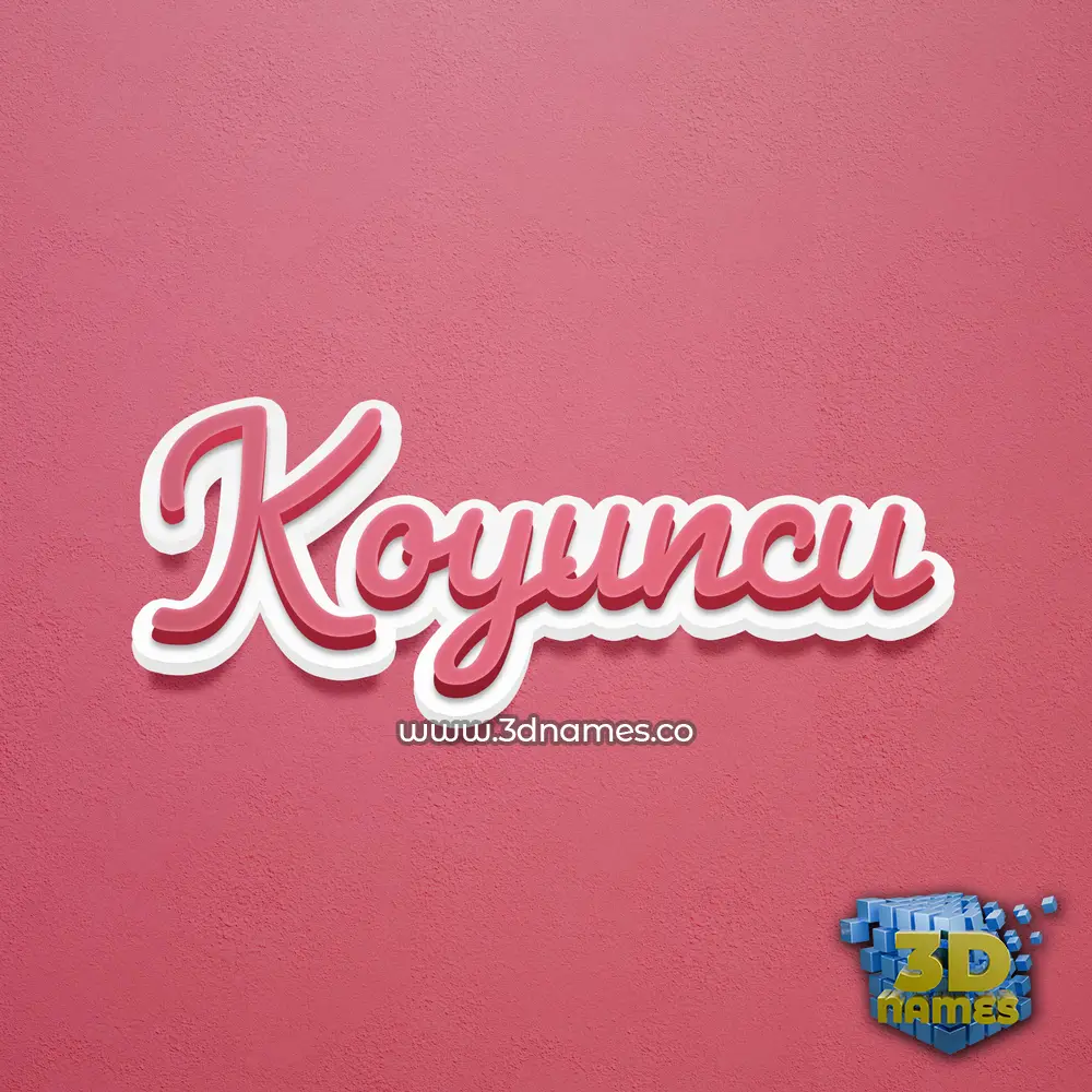 koyuncu in Red Scribble style - 3D name wallpaper