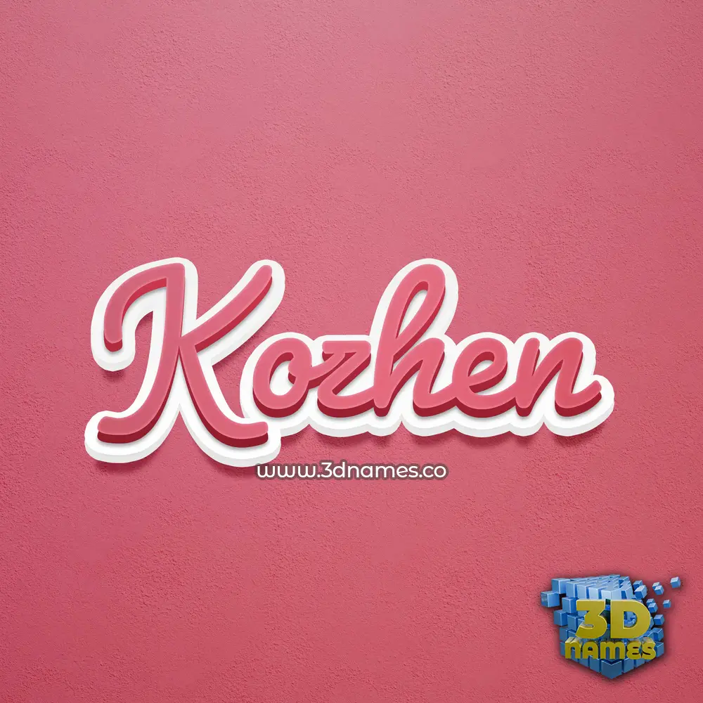 kozhen in Red Scribble style - 3D name wallpaper