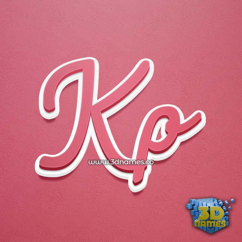 kp in Red Scribble style - 3D name wallpaper