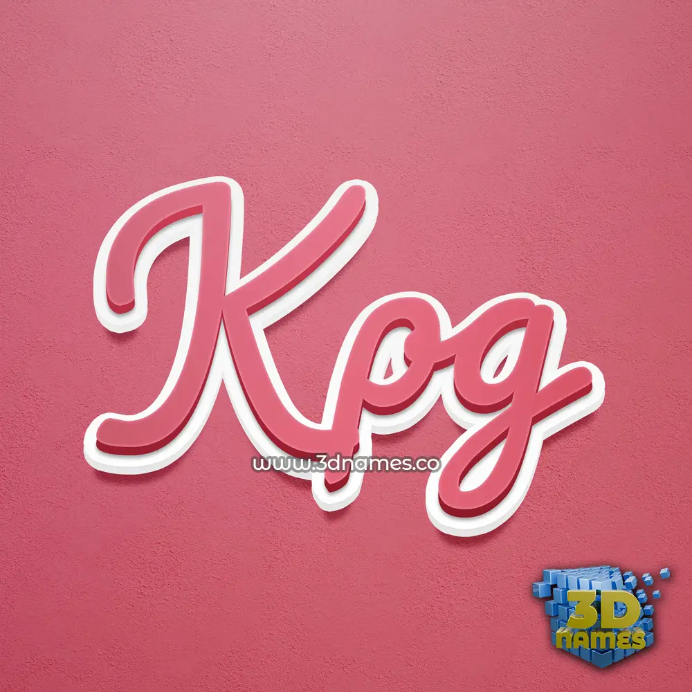 kpg in Red Scribble style - 3D name wallpaper