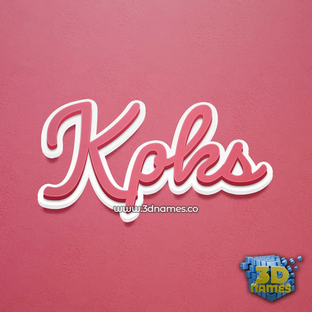 kpks in Red Scribble style - 3D name wallpaper