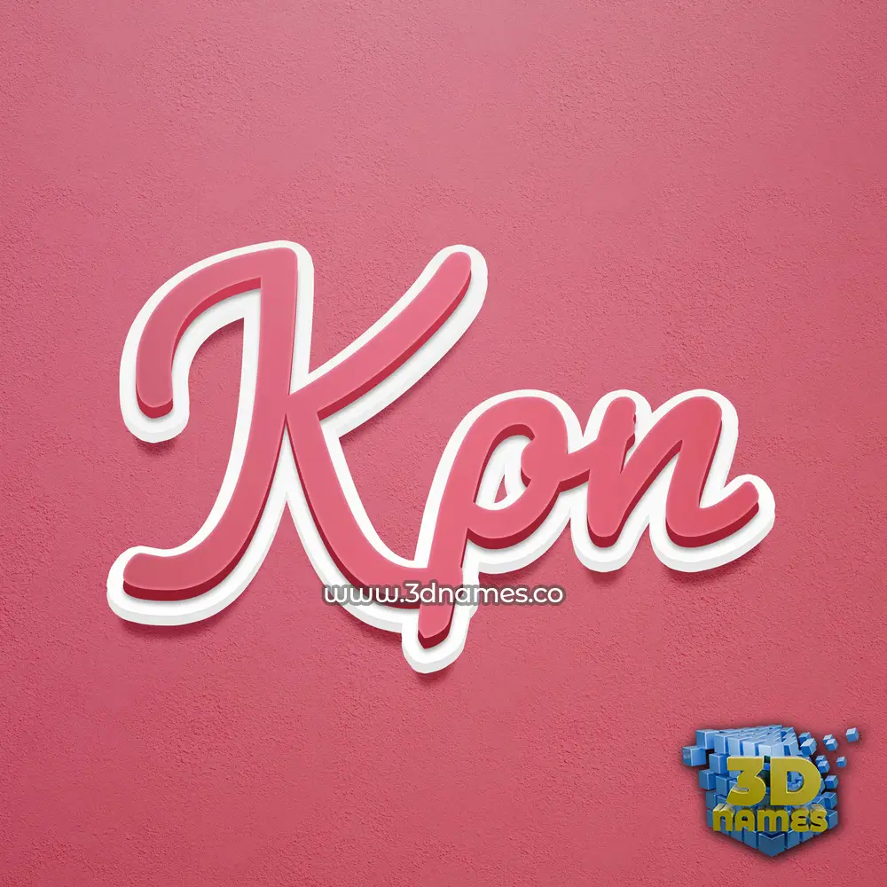 kpn in Red Scribble style - 3D name wallpaper