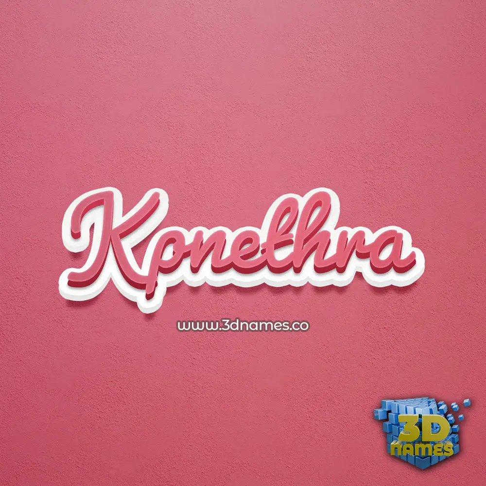 kpnethra in Red Scribble style - 3D name wallpaper