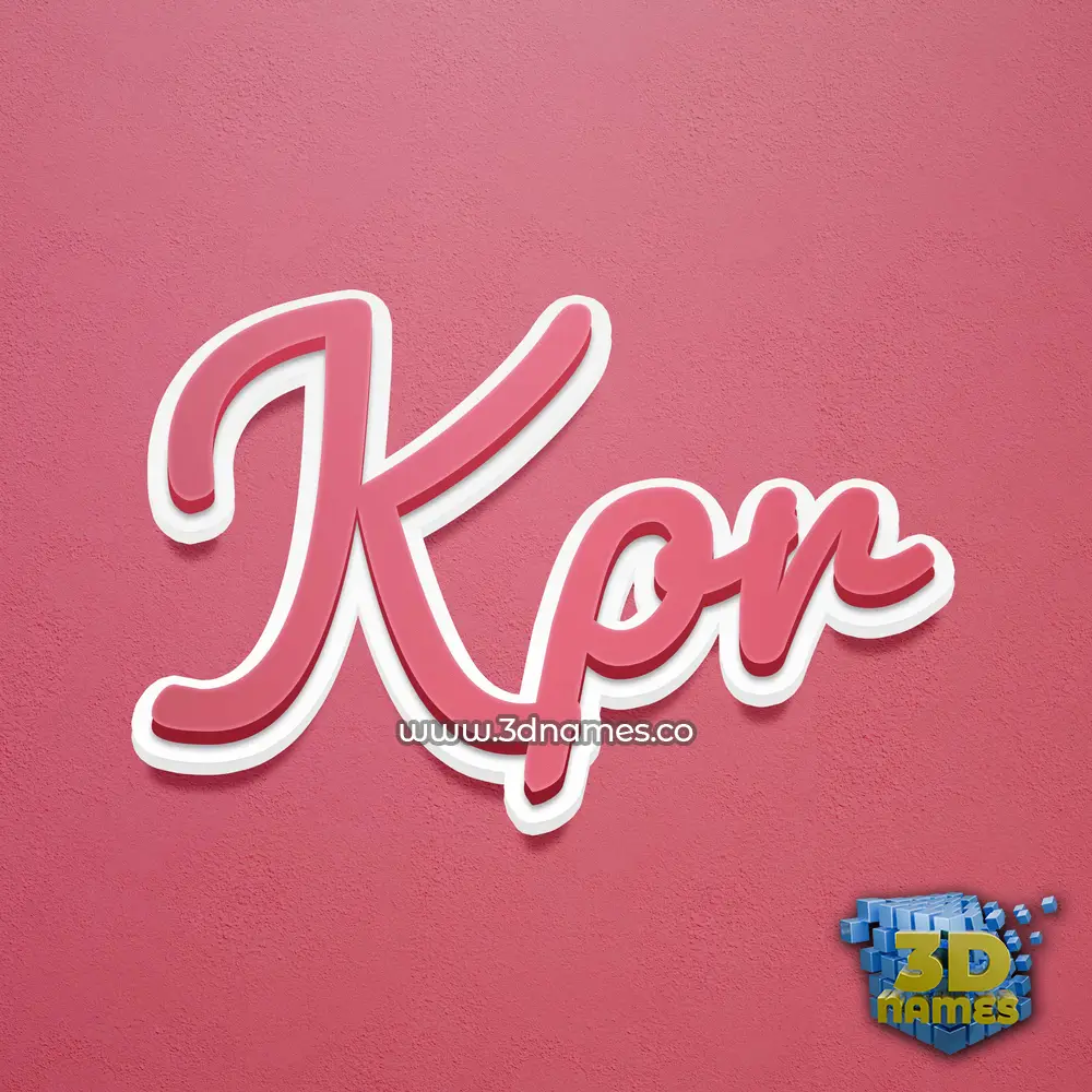 kpr in Red Scribble style - 3D name wallpaper