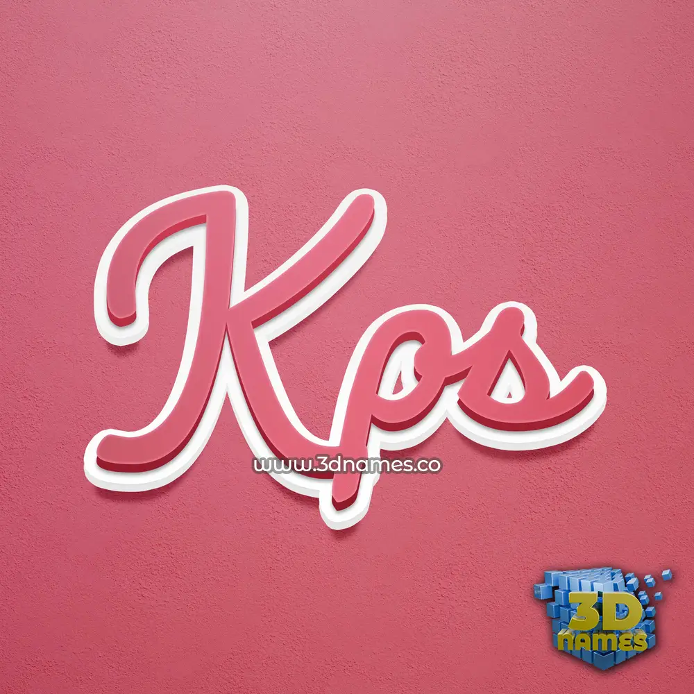 kps in Red Scribble style - 3D name wallpaper