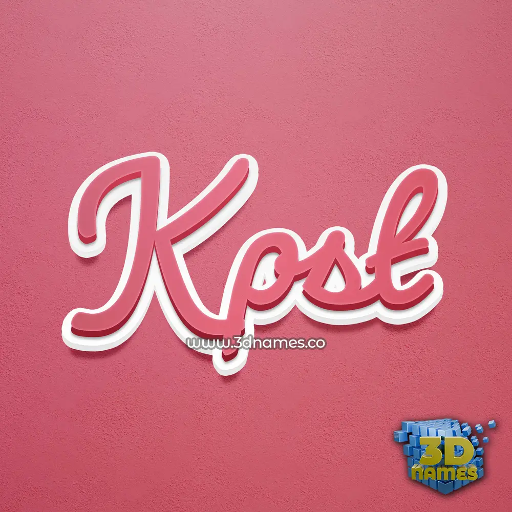 kpst in Red Scribble style - 3D name wallpaper