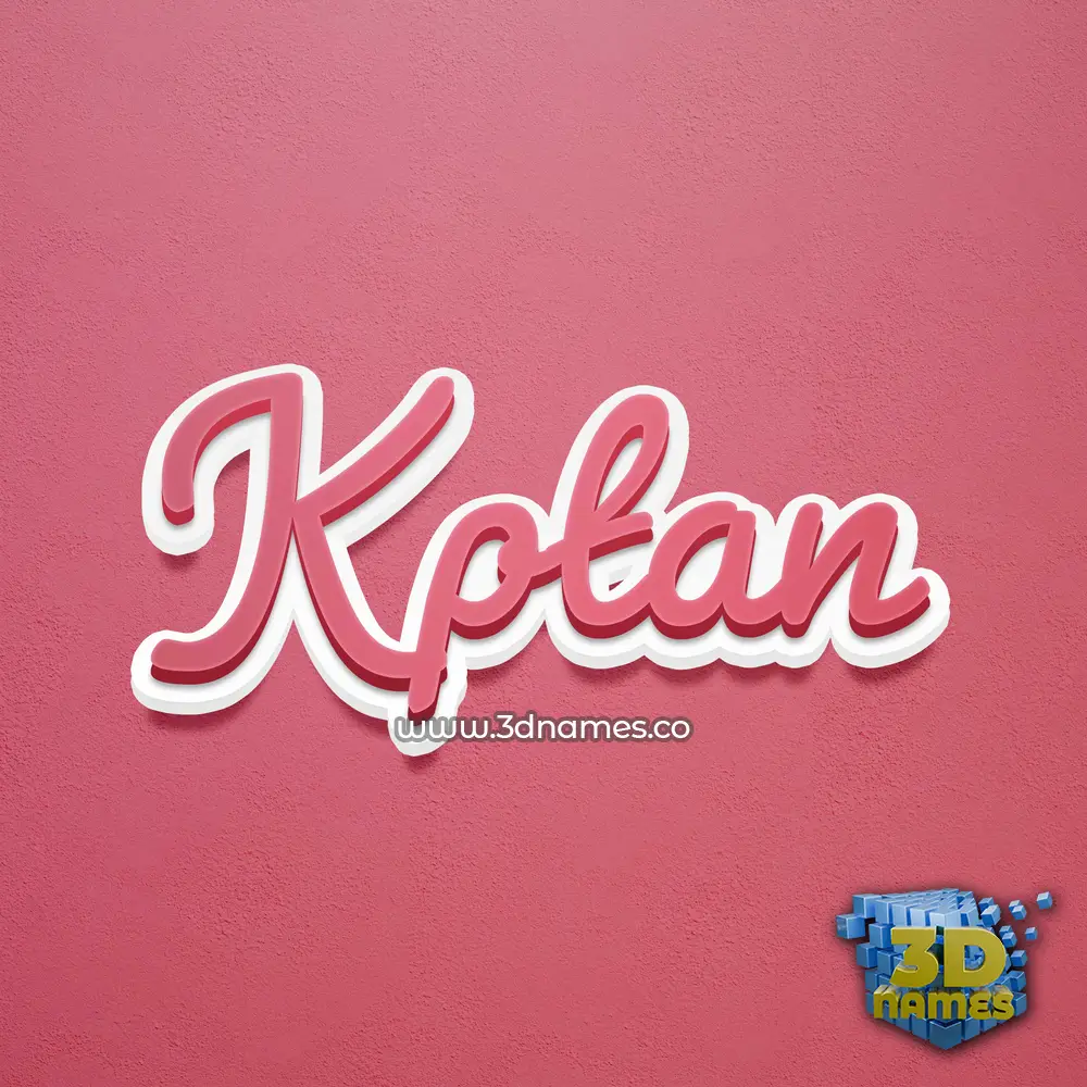 kptan in Red Scribble style - 3D name wallpaper