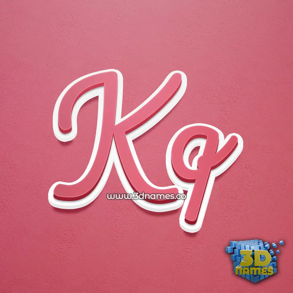 kq in Red Scribble style - 3D name wallpaper