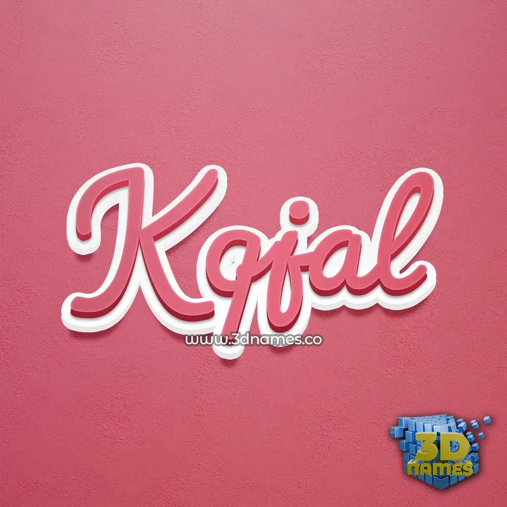 kqjal in Red Scribble style - 3D name wallpaper