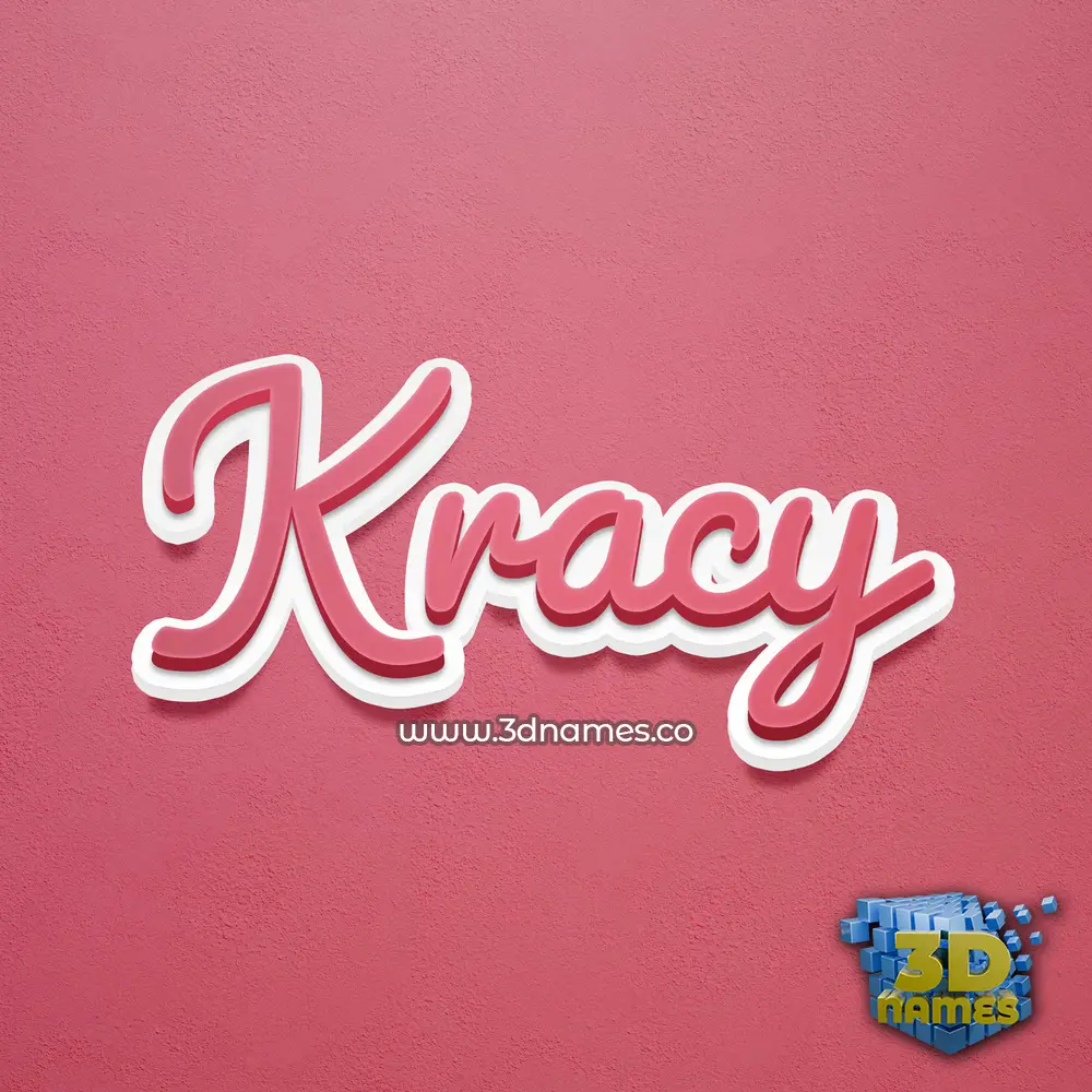 kracy in Red Scribble style - 3D name wallpaper