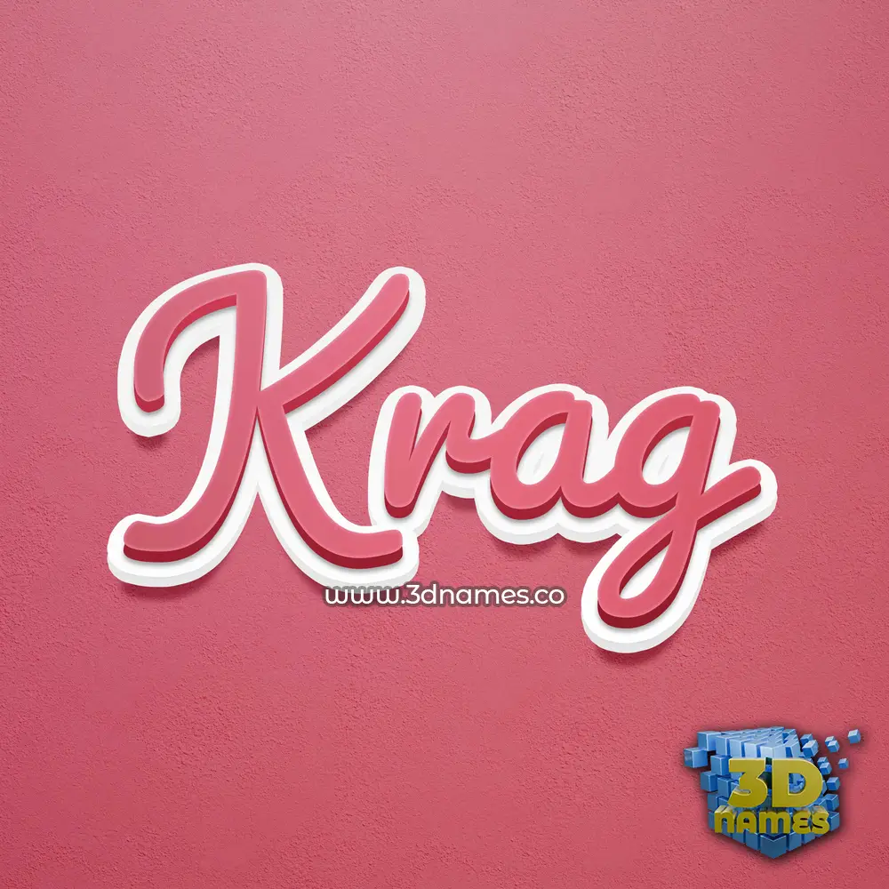 krag in Red Scribble style - 3D name wallpaper