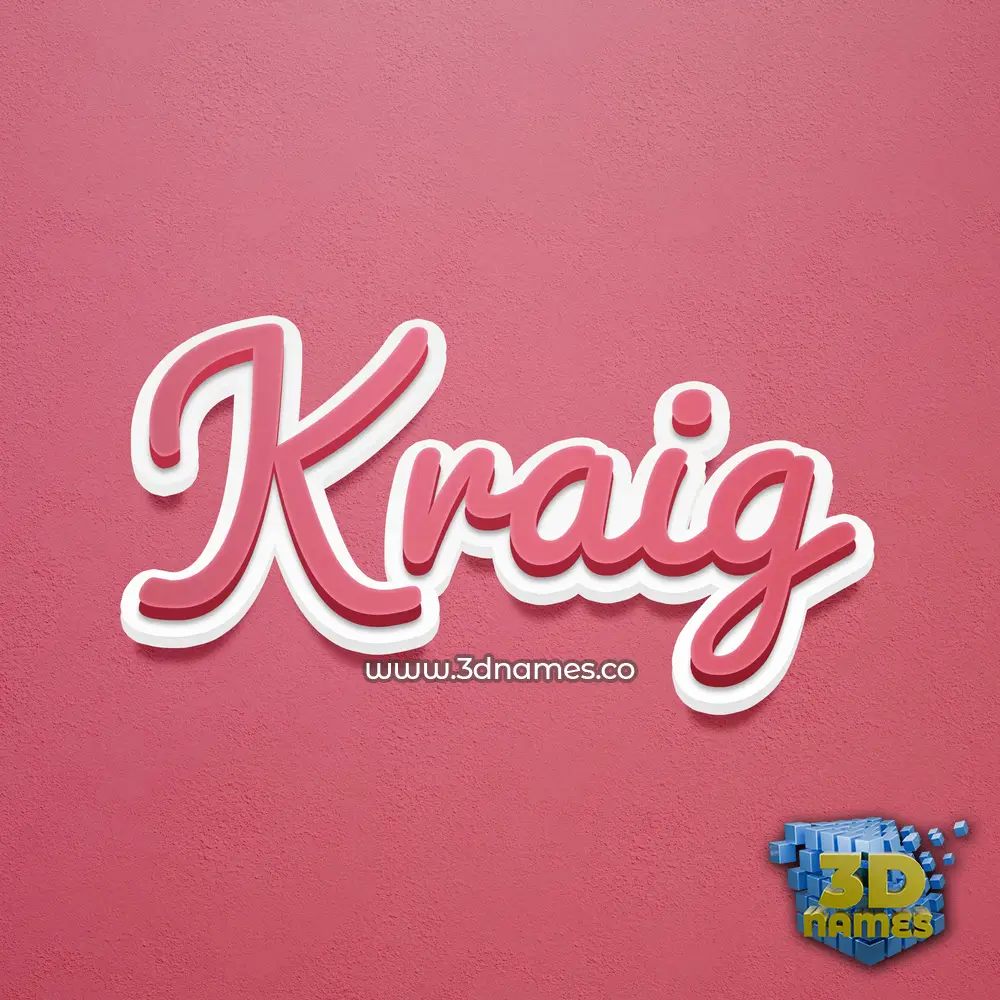 kraig in Red Scribble style - 3D name wallpaper