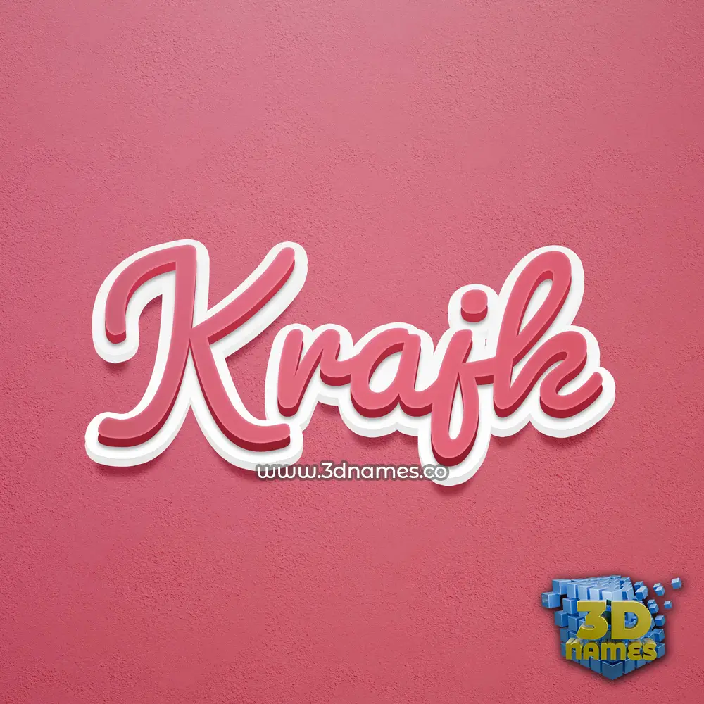 krajk in Red Scribble style - 3D name wallpaper