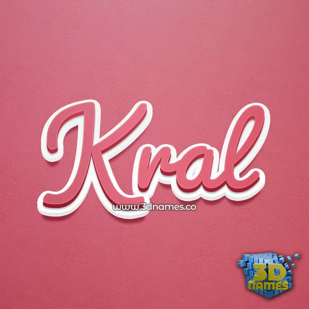 kral in Red Scribble style - 3D name wallpaper