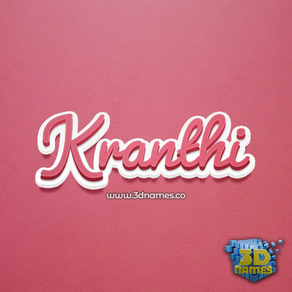 kranthi in Red Scribble style - 3D name wallpaper