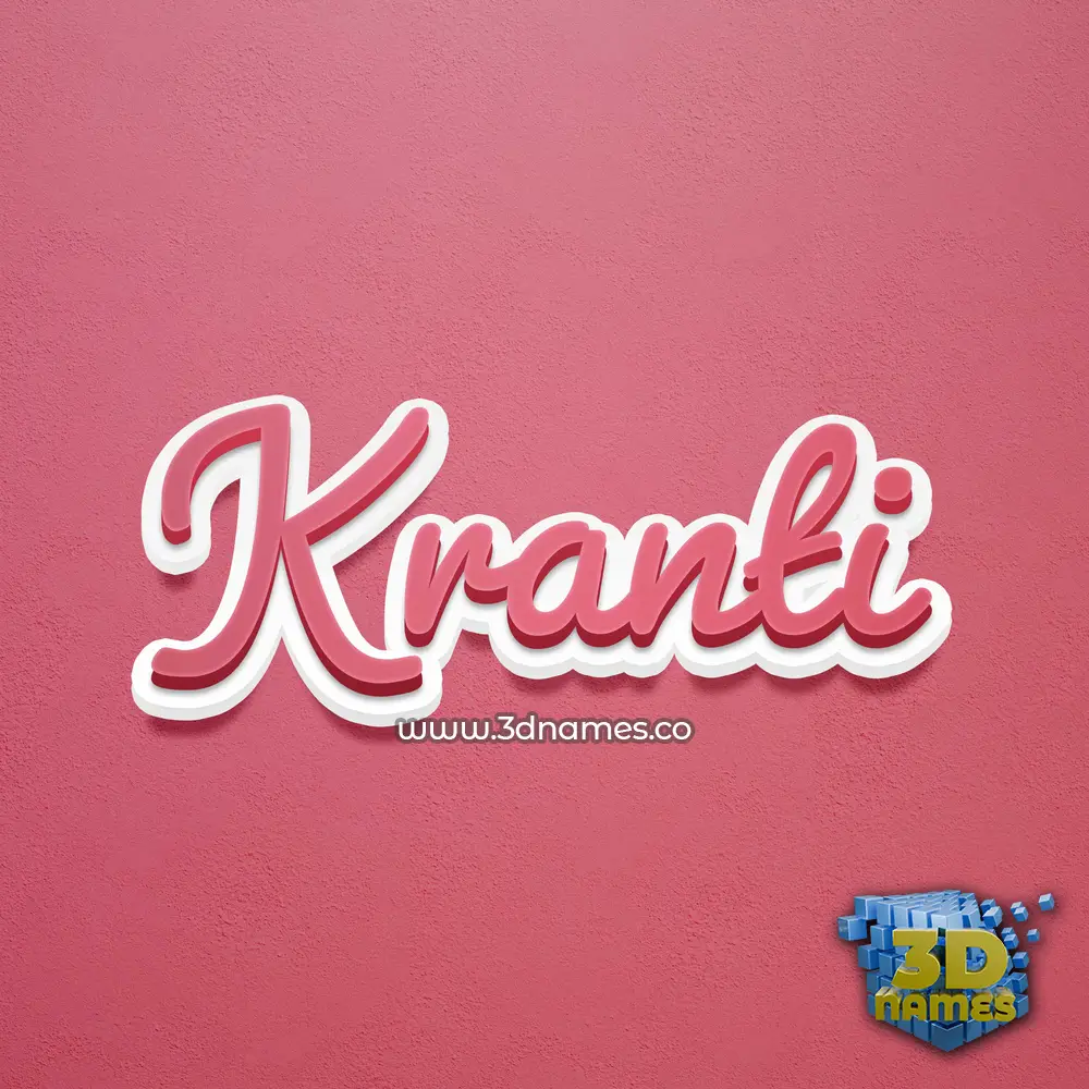kranti in Red Scribble style - 3D name wallpaper