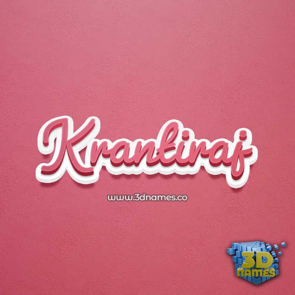 krantiraj in Red Scribble style - 3D name wallpaper