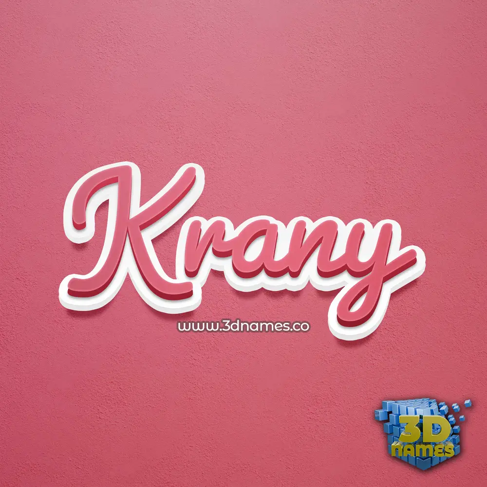 krany in Red Scribble style - 3D name wallpaper