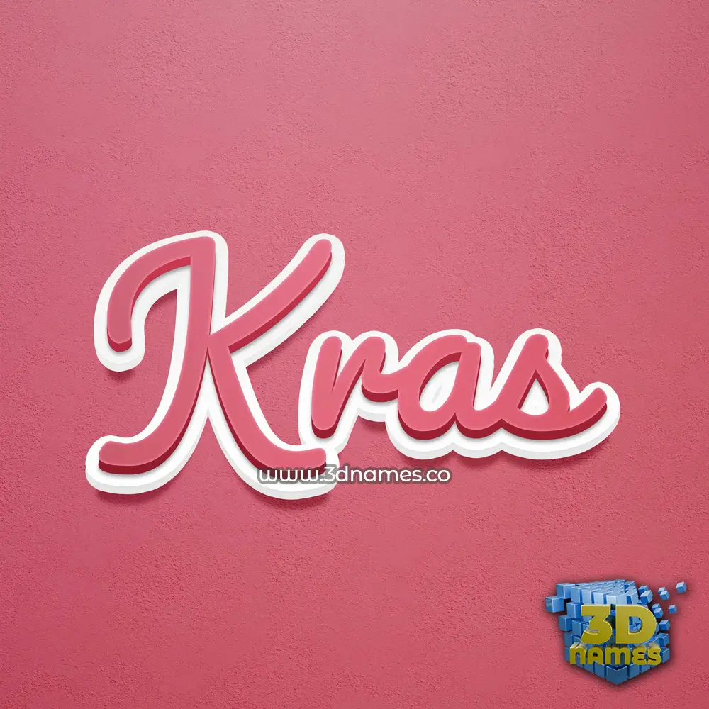 kras in Red Scribble style - 3D name wallpaper