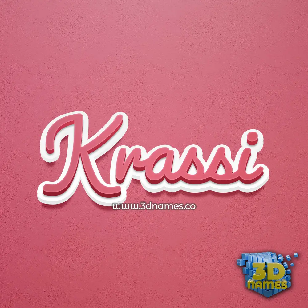 krassi in Red Scribble style - 3D name wallpaper