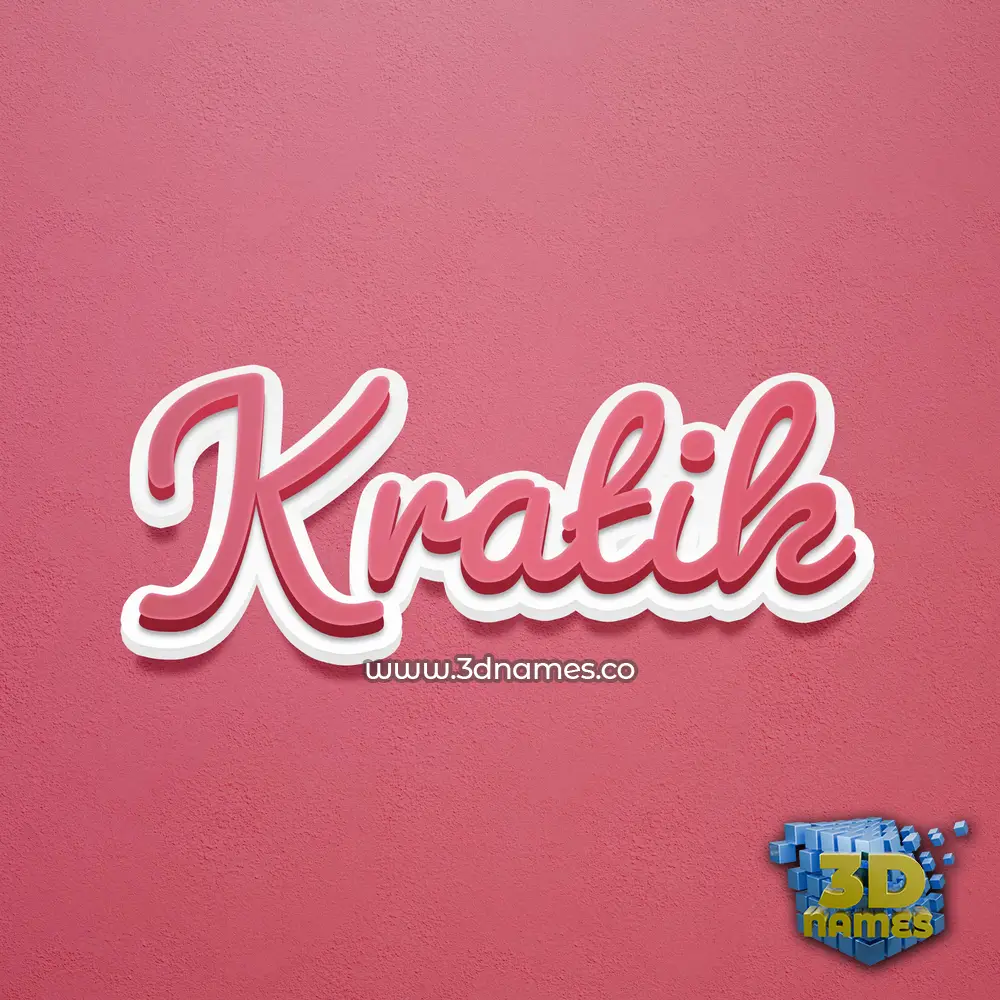 kratik in Red Scribble style - 3D name wallpaper