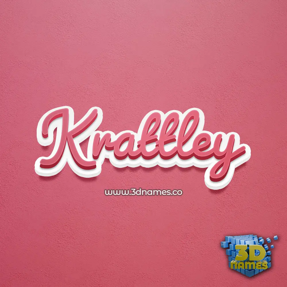 krattley in Red Scribble style - 3D name wallpaper