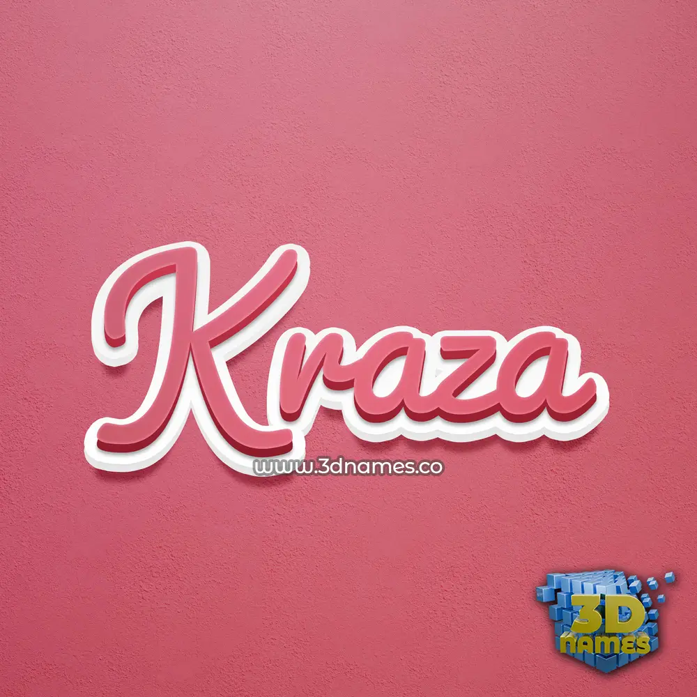 kraza in Red Scribble style - 3D name wallpaper