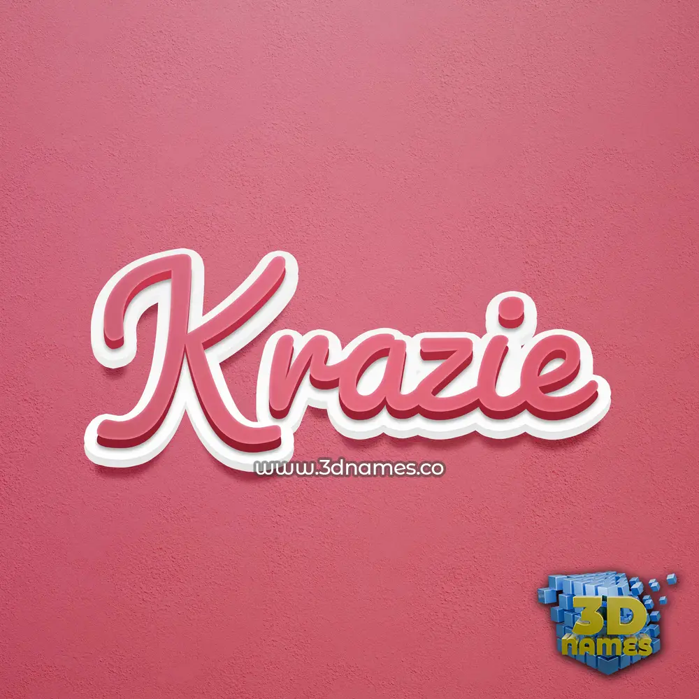 krazie in Red Scribble style - 3D name wallpaper