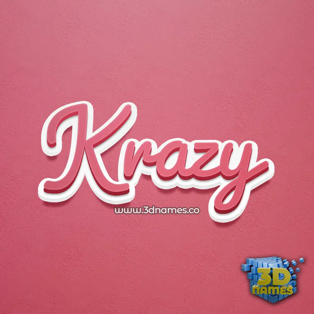 krazy in Red Scribble style - 3D name wallpaper