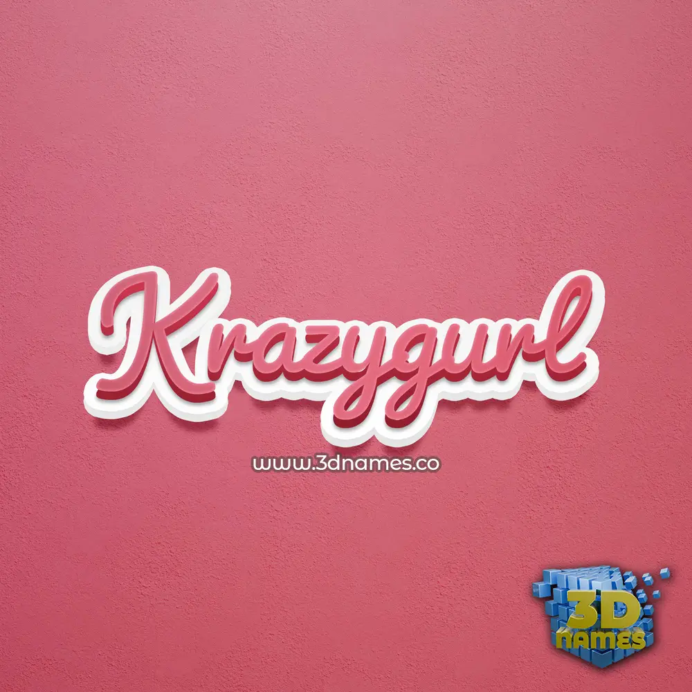 krazygurl in Red Scribble style - 3D name wallpaper