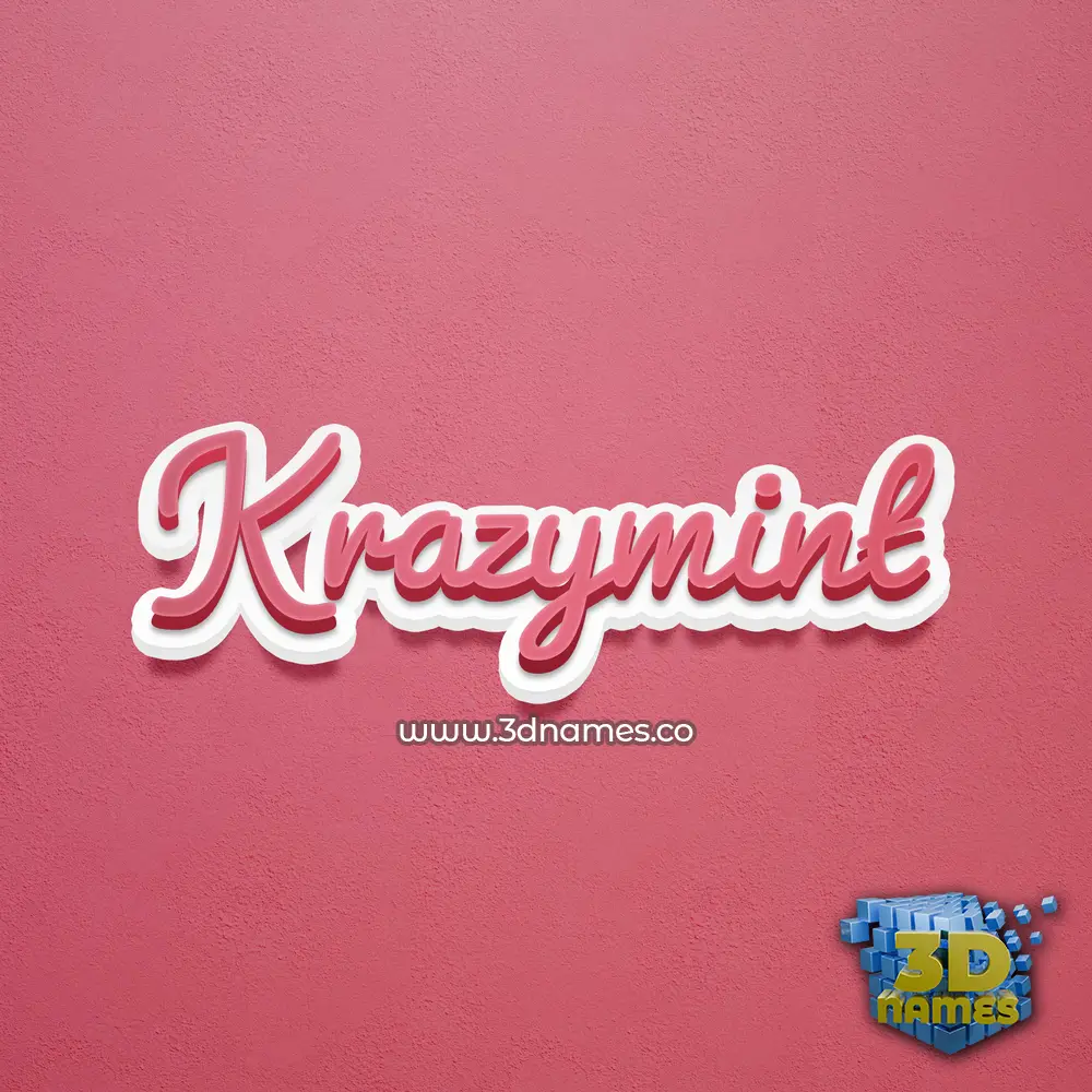 krazymint in Red Scribble style - 3D name wallpaper