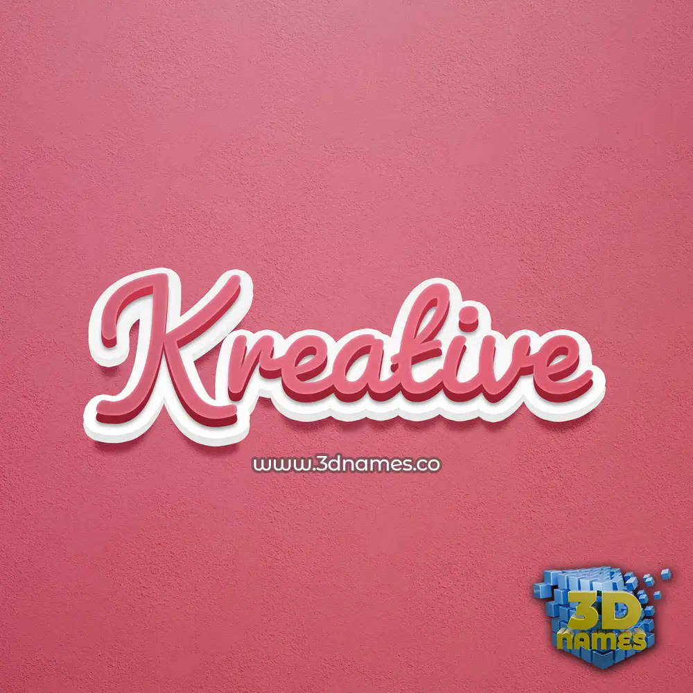 kreative in Red Scribble style - 3D name wallpaper