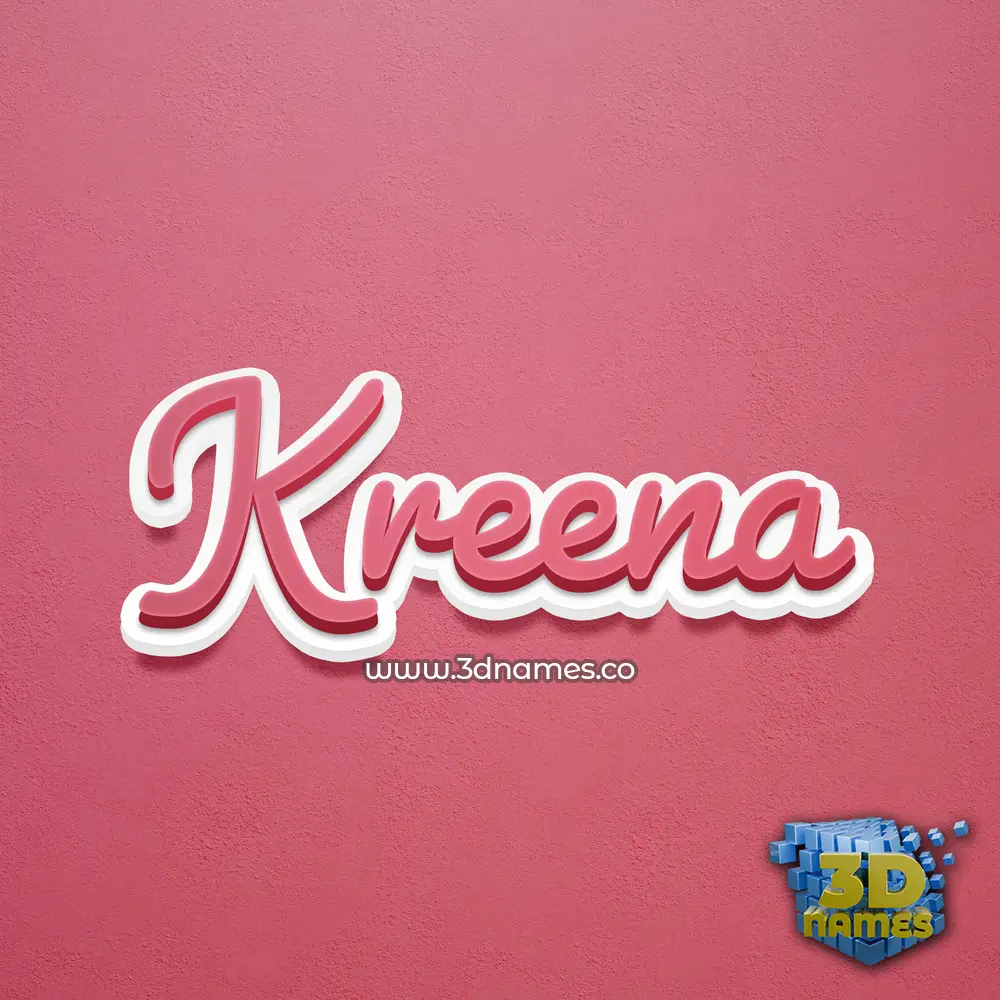 kreena in Red Scribble style - 3D name wallpaper