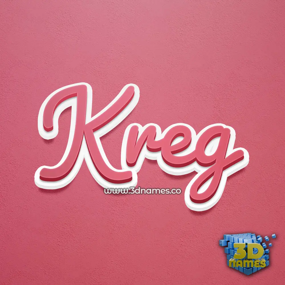 kreg in Red Scribble style - 3D name wallpaper