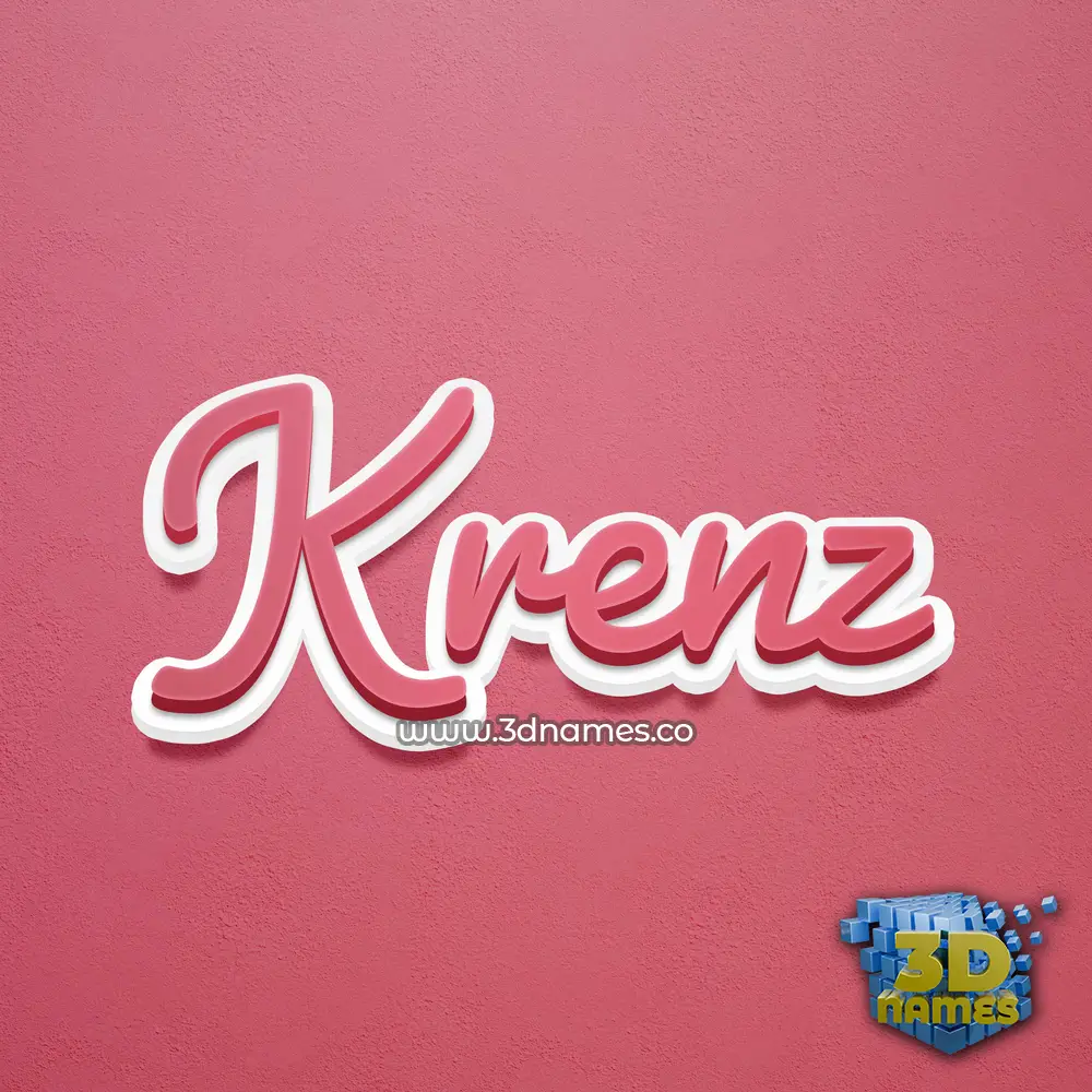 krenz in Red Scribble style - 3D name wallpaper
