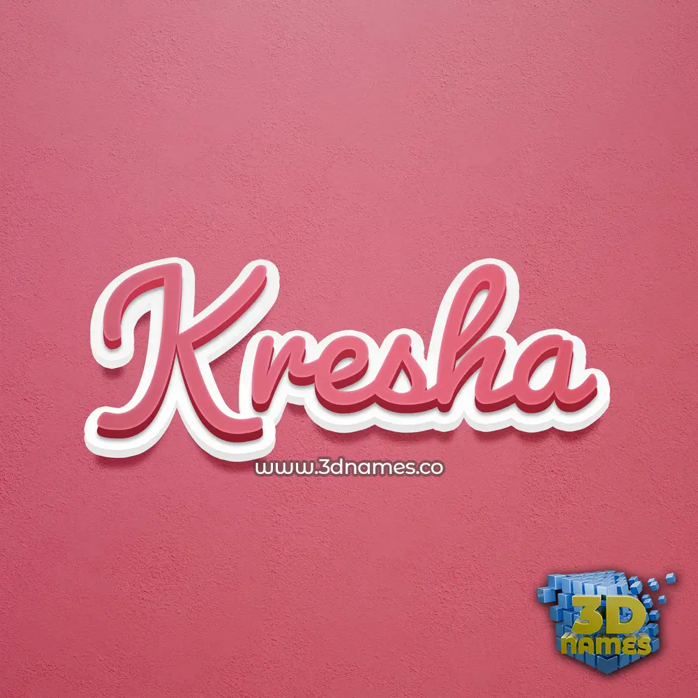 kresha in Red Scribble style - 3D name wallpaper