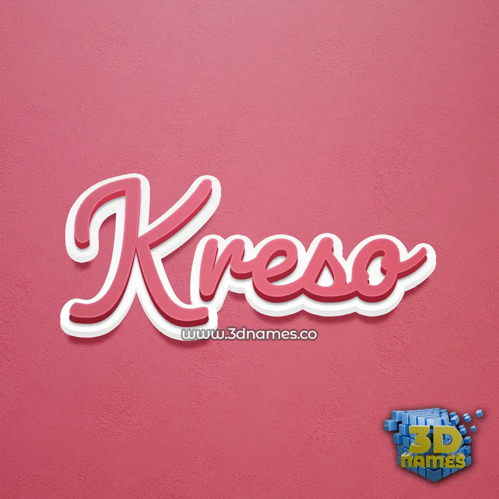 kreso in Red Scribble style - 3D name wallpaper