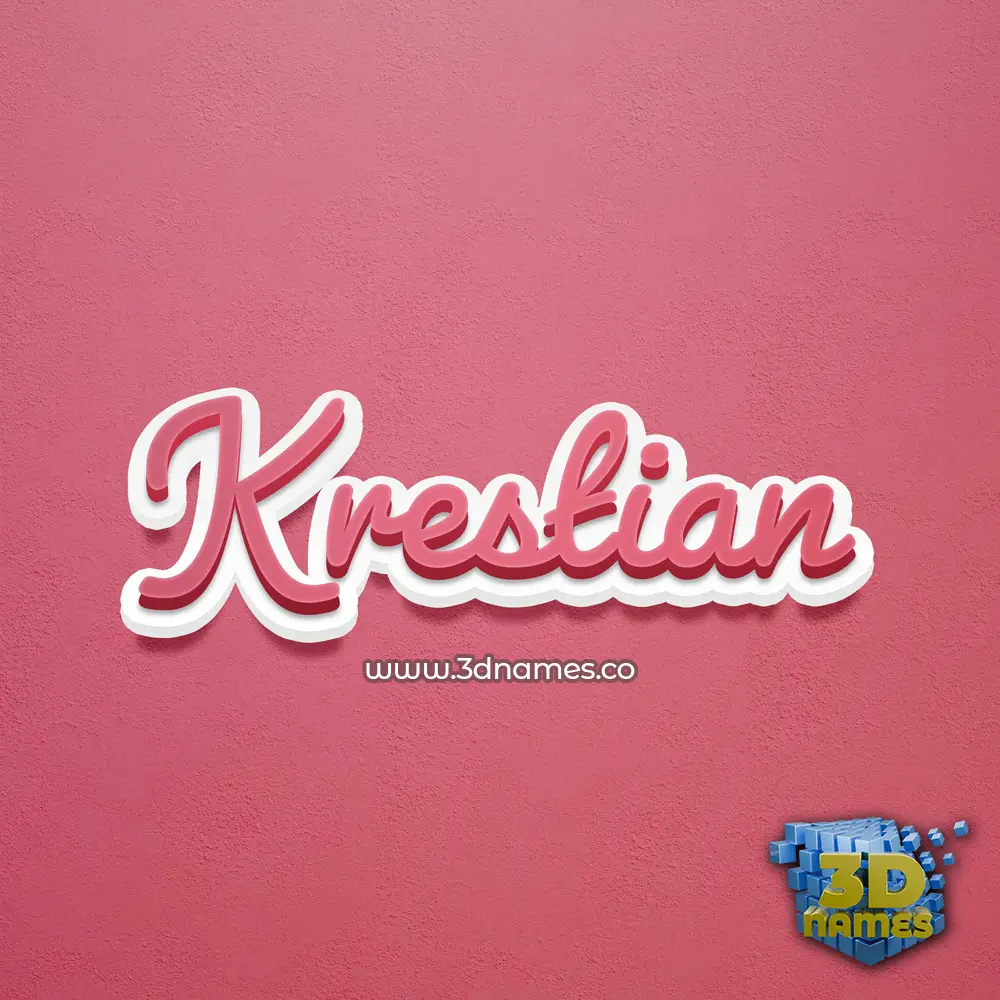 krestian in Red Scribble style - 3D name wallpaper